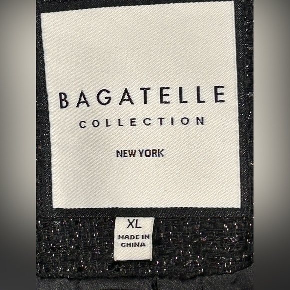 Bagatelle Black Metallic Tweed One-Button Blazer. - Picture 3 of 9